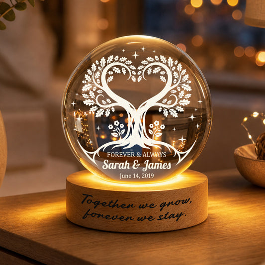 Personalized Crystal Ball Lamp | Custom Engraved Keepsake Gift